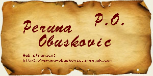 Peruna Obušković vizit kartica
